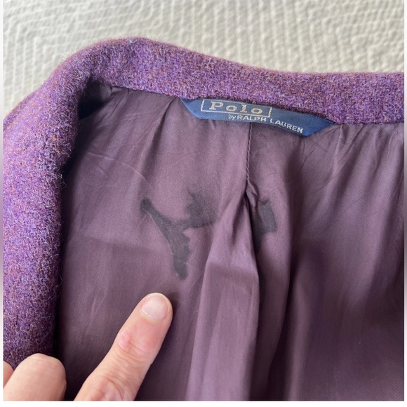 Polo Ralph Lauren Bergdorf Vintage Purple Tweed USA Unionmade Label Jacket 37" - Picture 11 of 12